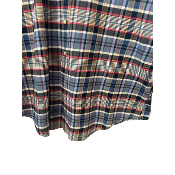 RALPH LAUREN MENS BUTTON DOWN DRESS SHIRT RED WHITE BLUE PLAID CLASSIC FIT XXL - Picture 4 of 12